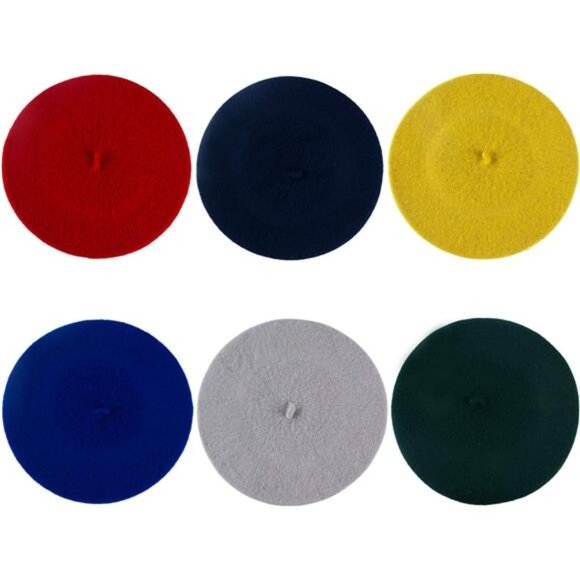 Wool Berets for Adults - French Beret - Artist Hat - Pack main image 5
